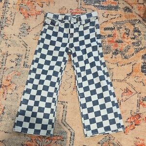 Old Navy Blue and White Plaid Pants